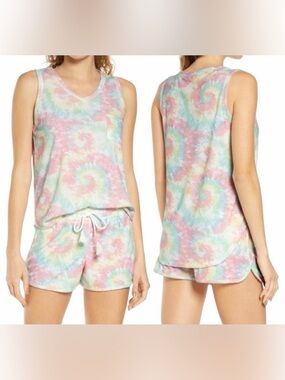 Emerson Road Tie-Dye Pastel Tank & Shorts Lounge Set NWOT